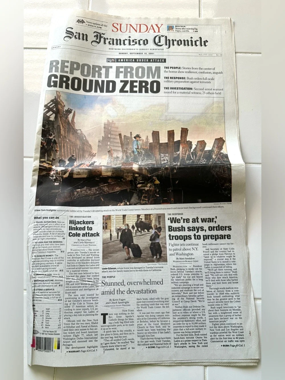 San Francisco Chronicle Sept 16 2001 Complete 9-Section Ground Zero - Picture 3 of 8